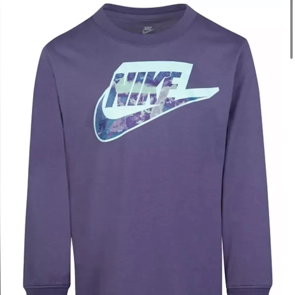 Nike Little Boys Futura Printed T-shirt size 7 Long Sleeve T-shirt Canyon Purple